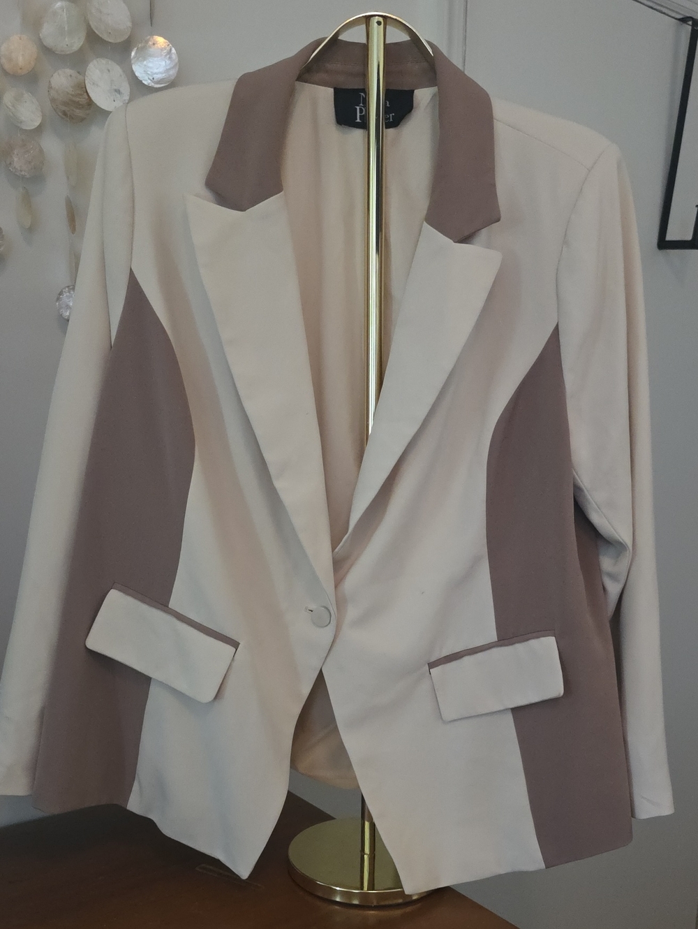 Neutral Two-Tone Women's Blazer by NP